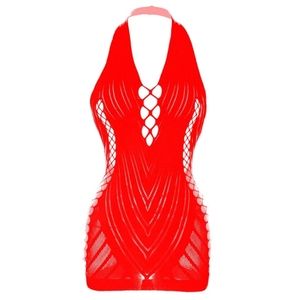 Plus Size Lingerie Mini Dress #177 Red